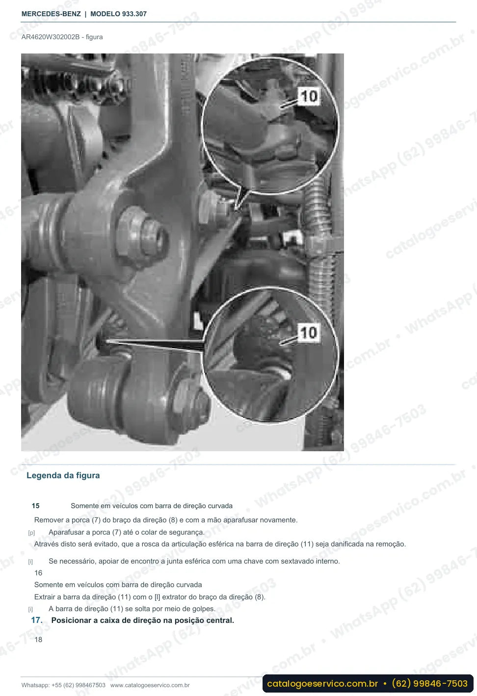 Página de procedimento do manual de oficina Mercedes-Benz Actros 3248 B