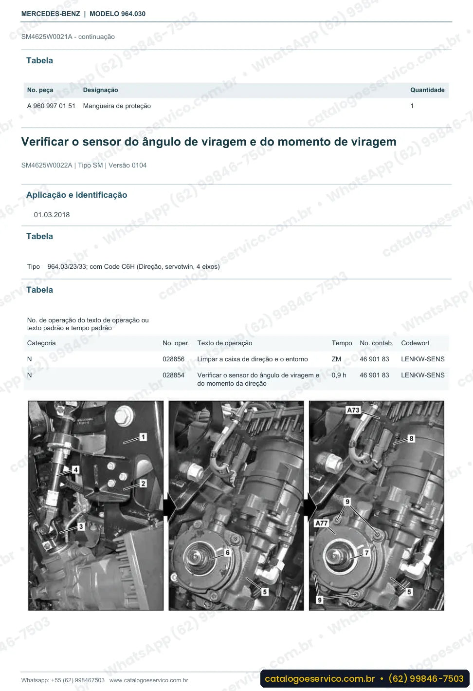 Página de procedimento do manual de oficina Mercedes-Benz Actros 3248