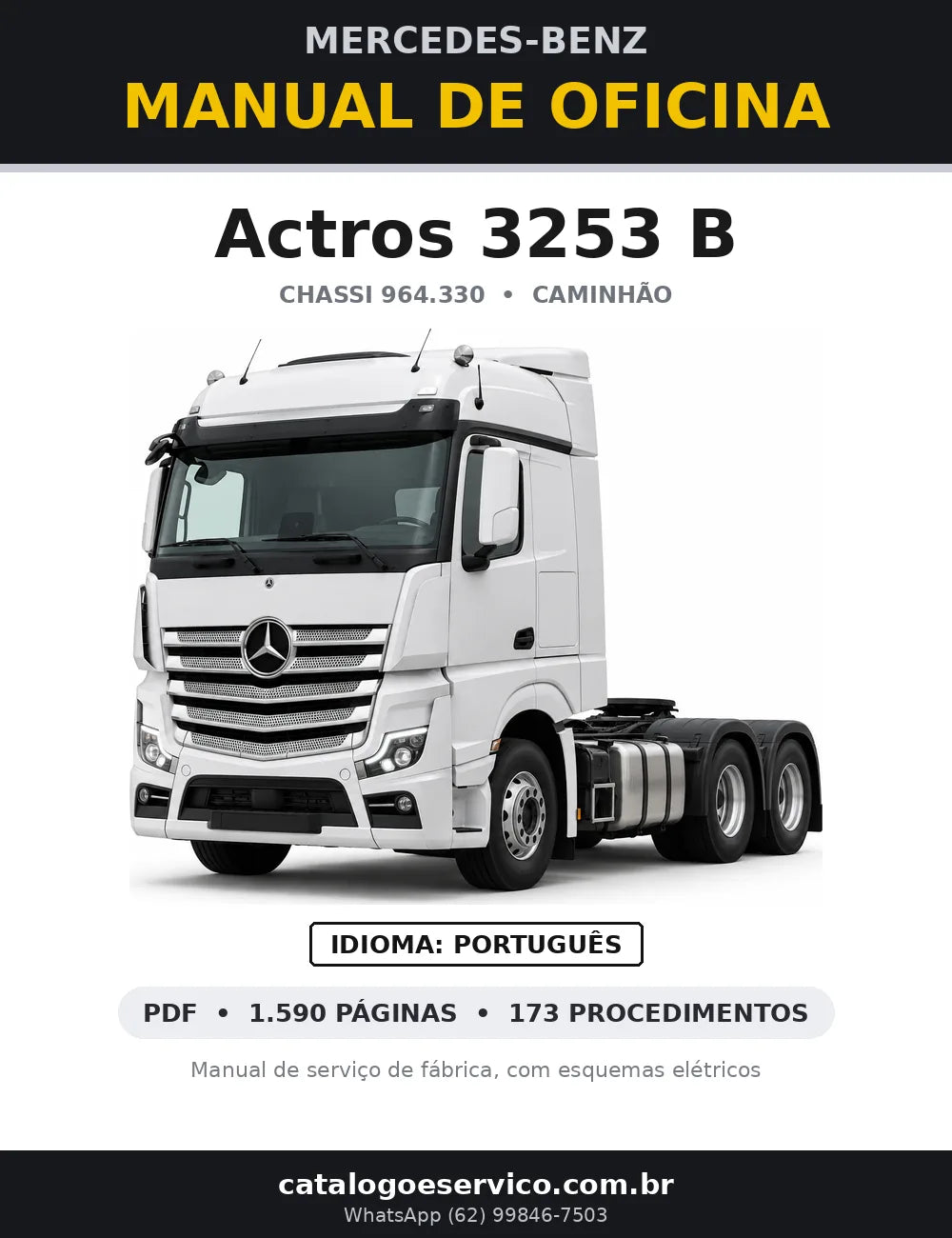 Capa do manual de oficina Mercedes-Benz Actros 3253 B