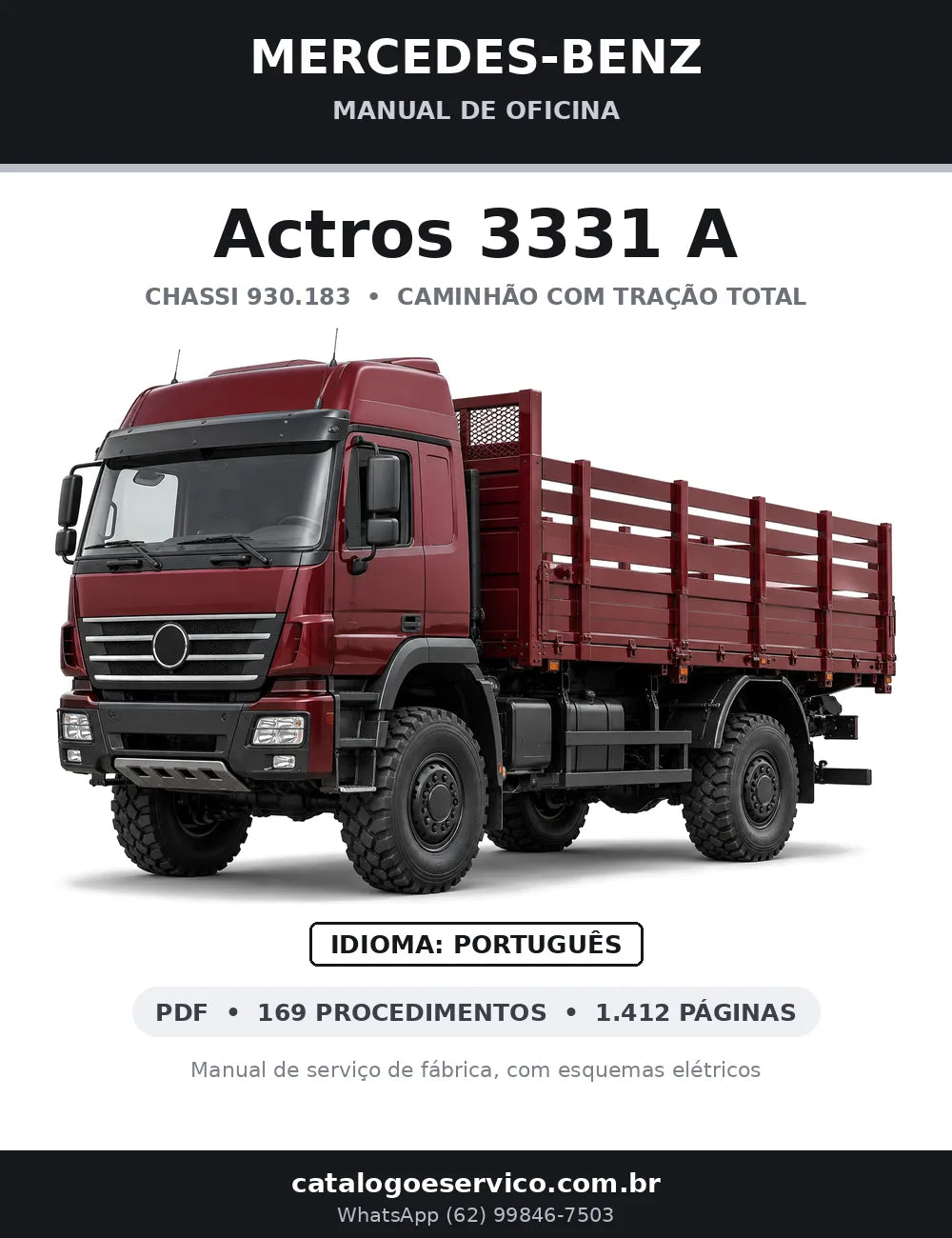 Capa do manual de oficina Mercedes-Benz Actros 3331 A