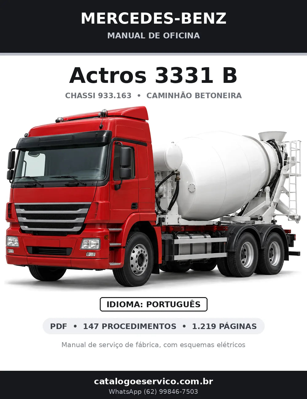 Capa do manual de oficina Mercedes-Benz Actros 3331 B