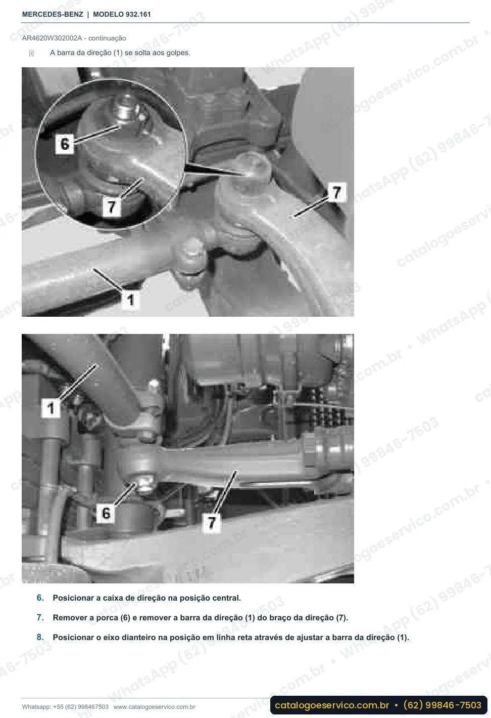 Página de procedimento do manual de oficina Mercedes-Benz Actros 3331 K
