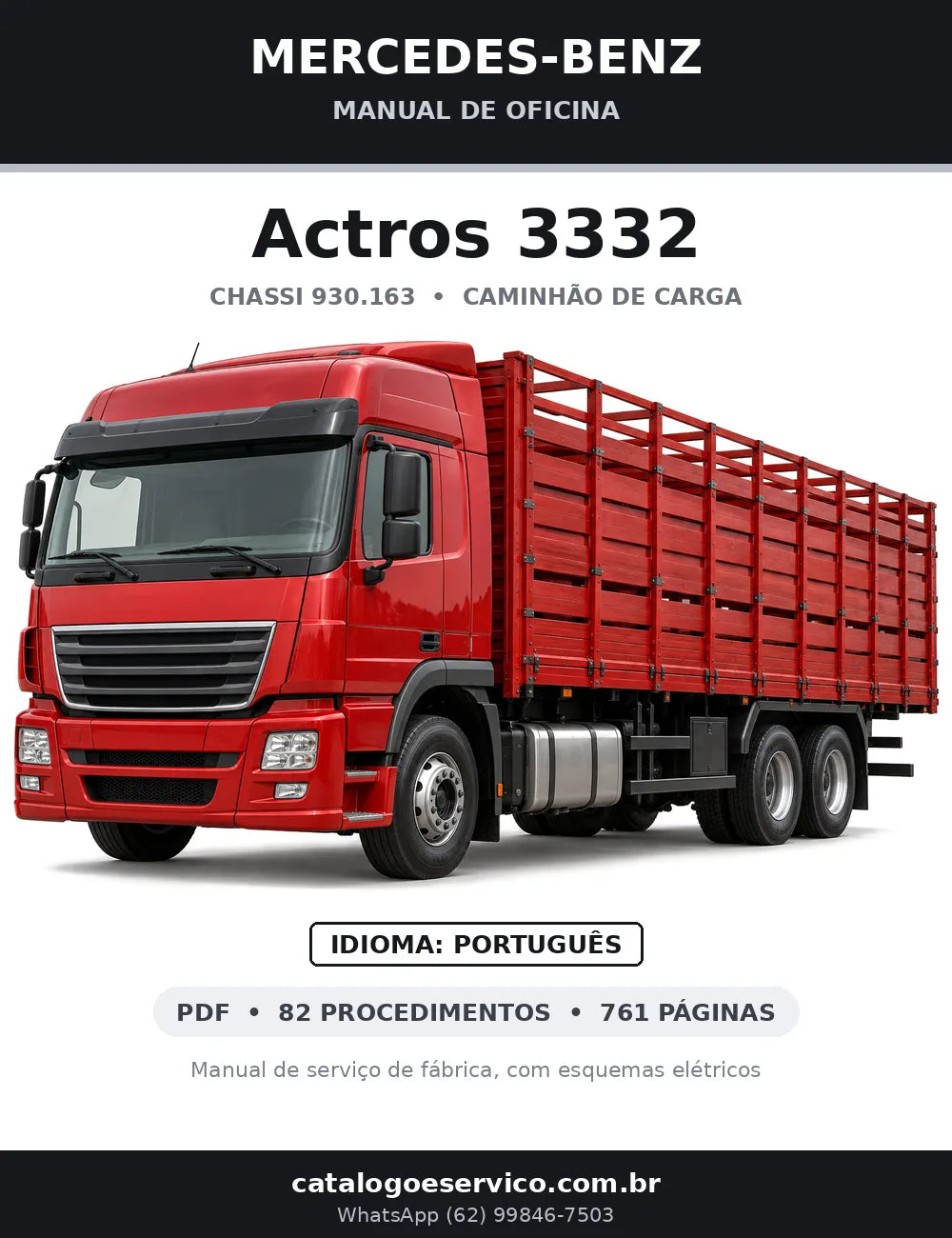 Capa do manual de oficina Mercedes-Benz Actros 3332