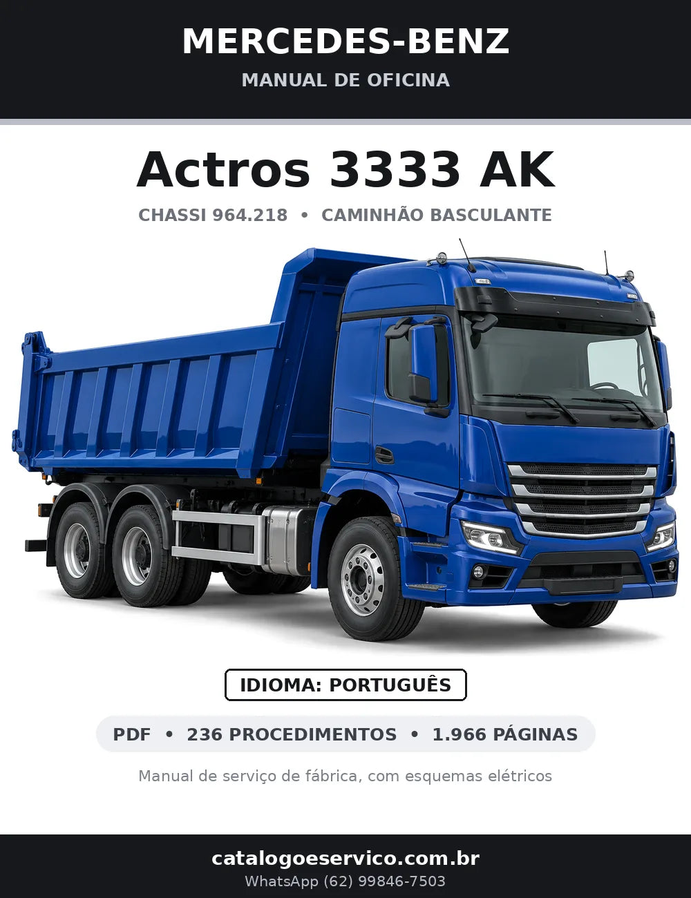 Capa do manual de oficina Mercedes-Benz Actros 3333 AK