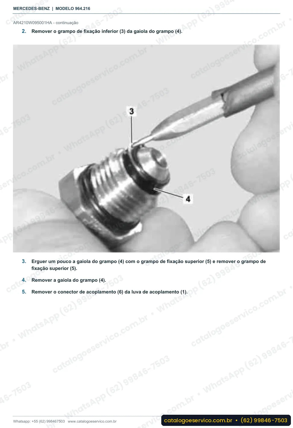 Página de procedimento do manual de oficina Mercedes-Benz Actros 3333 K