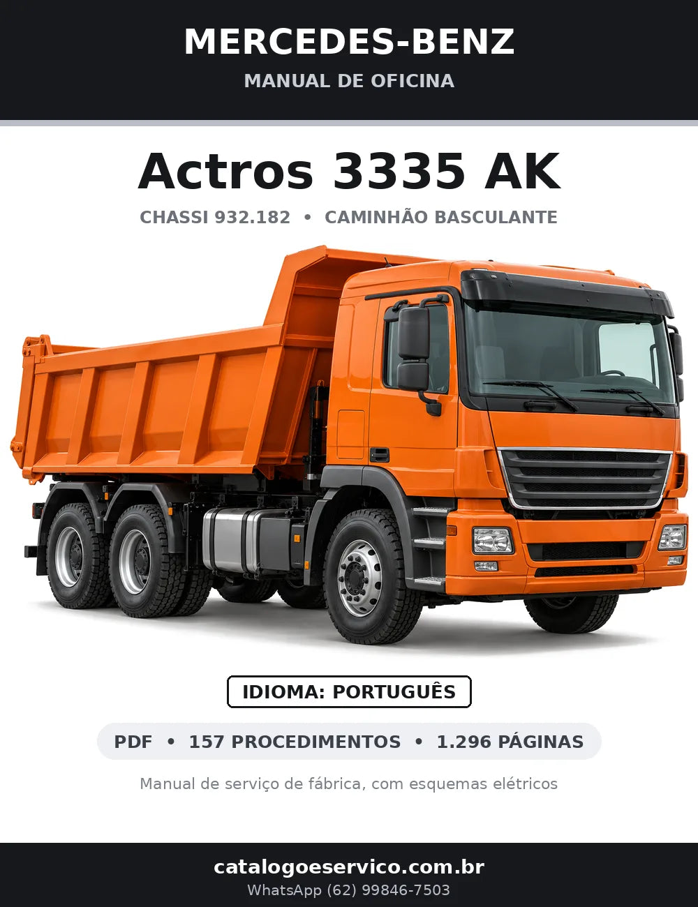 Capa do manual de oficina Mercedes-Benz Actros 3335 AK