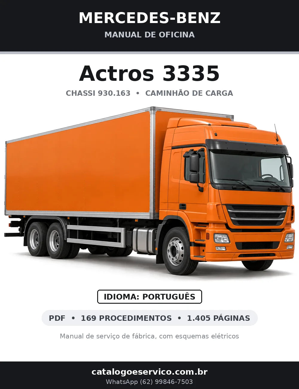 Capa do manual de oficina Mercedes-Benz Actros 3335