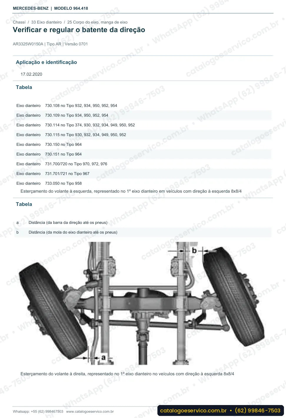 Página de procedimento do manual de oficina Mercedes-Benz Actros 3336 AS
