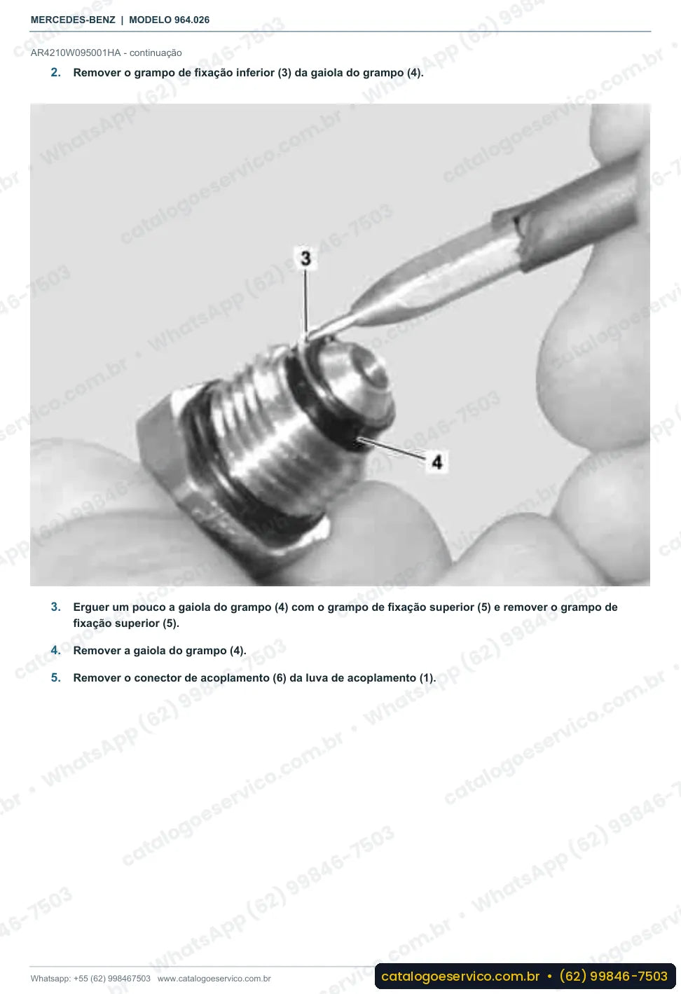 Página de procedimento do manual de oficina Mercedes-Benz Actros 3336 L