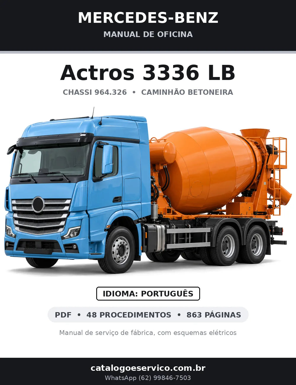 Capa do manual de oficina Mercedes-Benz Actros 3336 LB