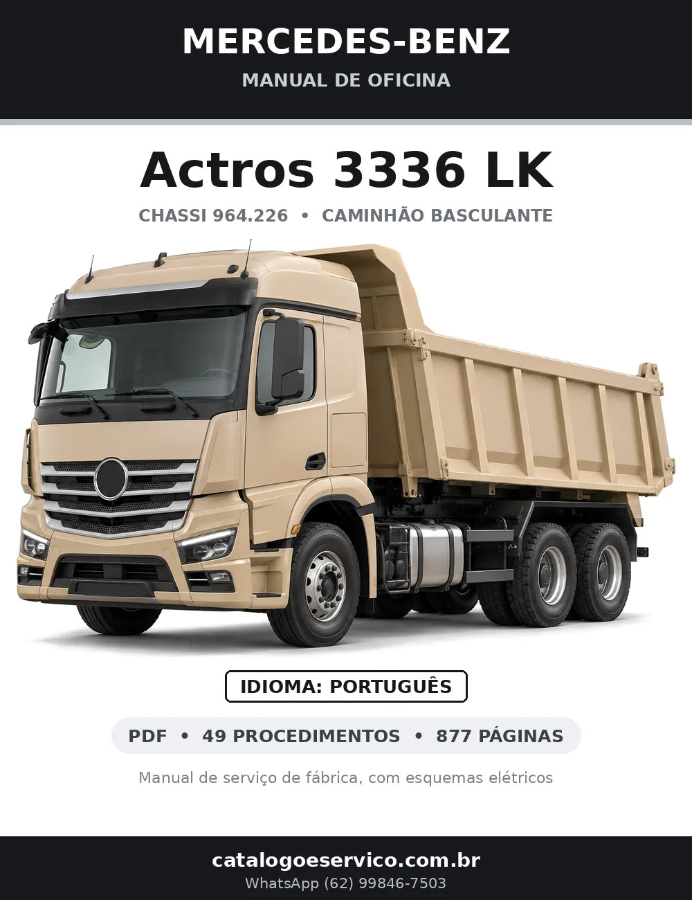Capa do manual de oficina Mercedes-Benz Actros 3336 LK