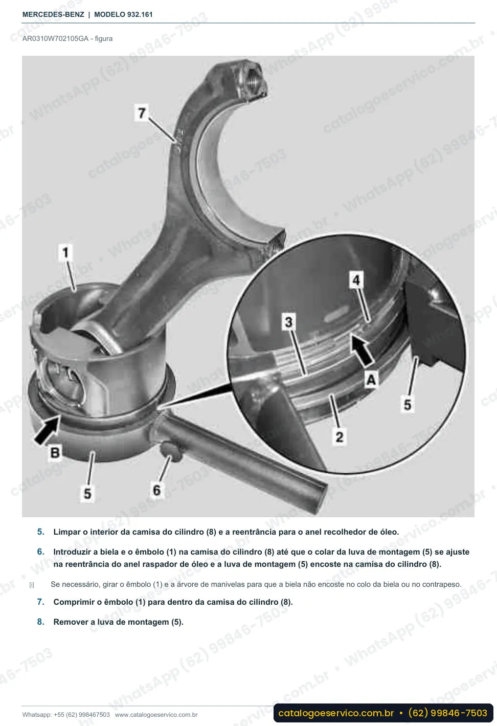 Página de procedimento do manual de oficina Mercedes-Benz Actros 3340 K