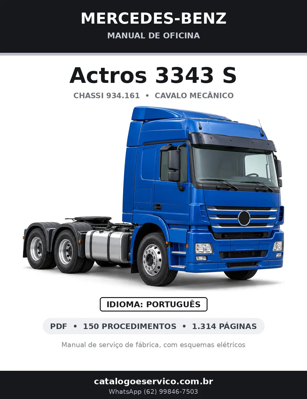 Capa do manual de oficina Mercedes-Benz Actros 3343 S