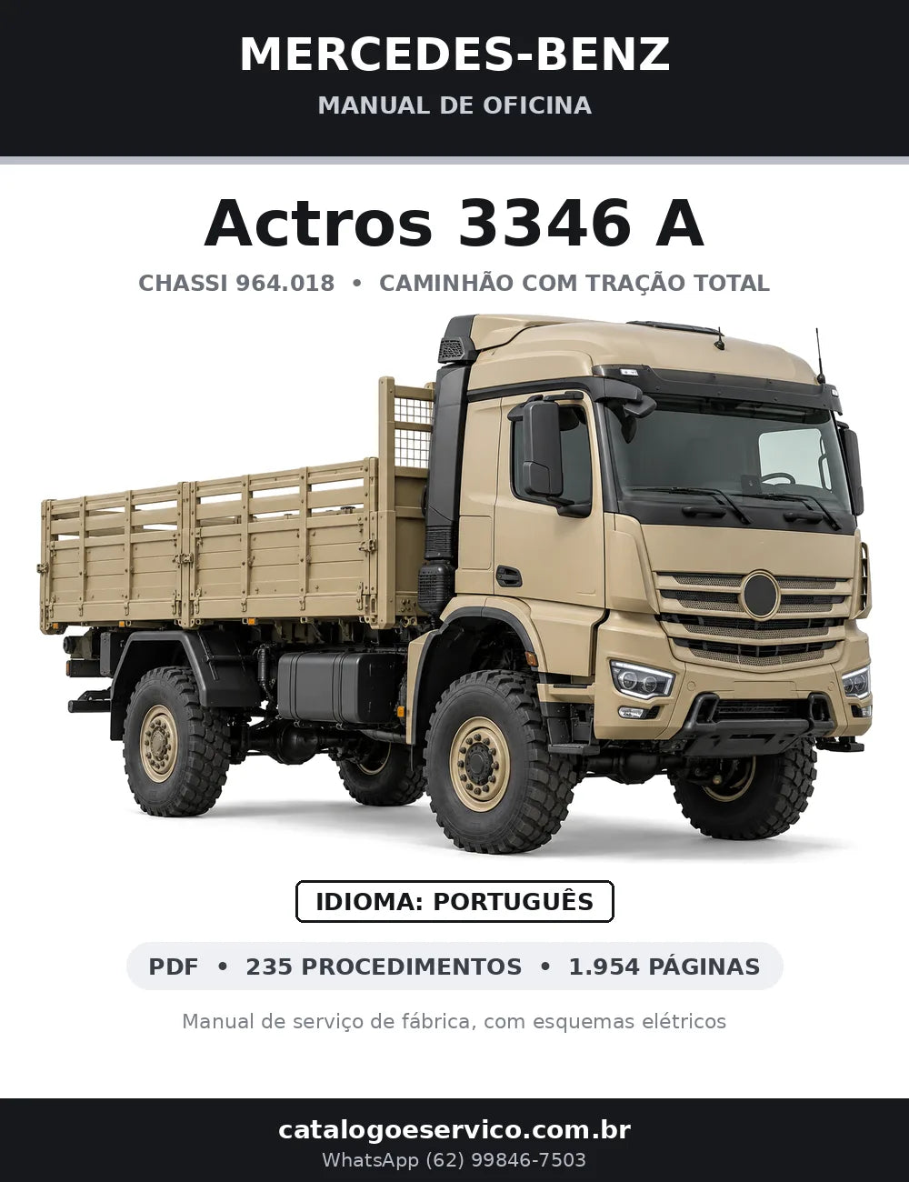 Capa do manual de oficina Mercedes-Benz Actros 3346 A