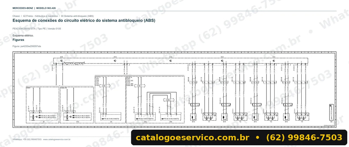 Página de esquema elétrico do manual Mercedes-Benz Actros 3346 LS