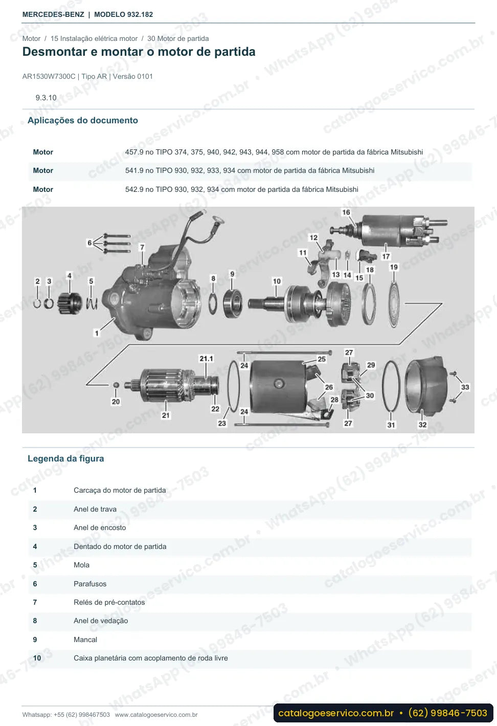 Página de procedimento do manual de oficina Mercedes-Benz Actros 3350 AK