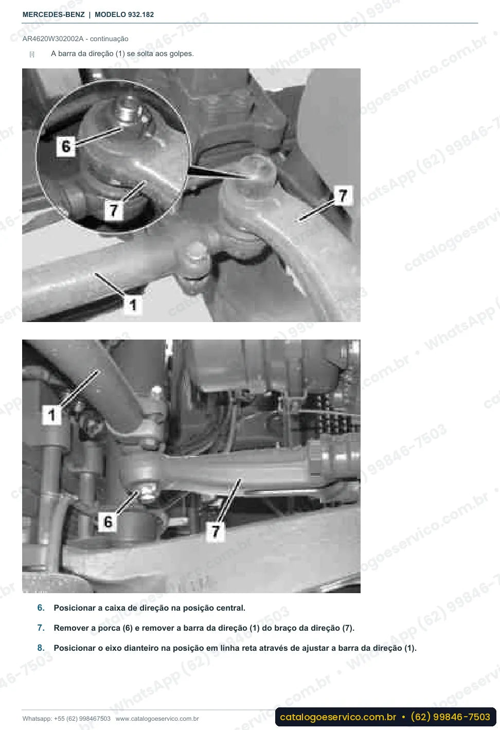 Página de procedimento do manual de oficina Mercedes-Benz Actros 3350 AK