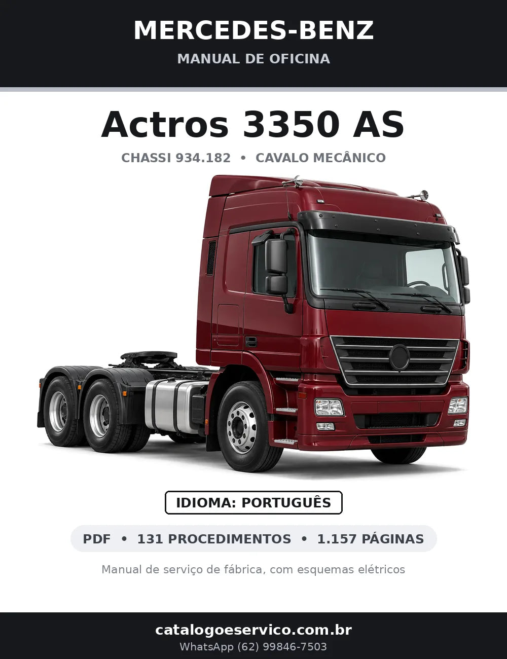 Capa do manual de oficina Mercedes-Benz Actros 3350 AS
