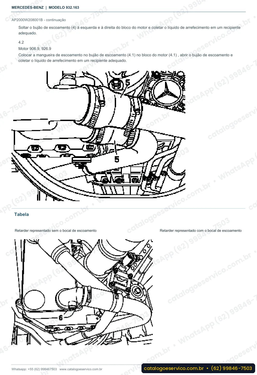 Página de procedimento do manual de oficina Mercedes-Benz Actros 3350 K