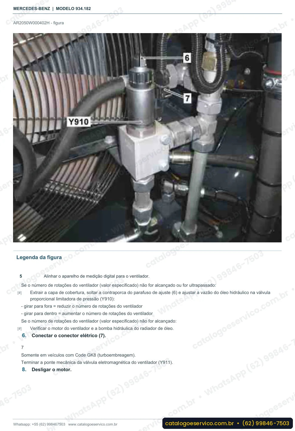 Página de procedimento do manual de oficina Mercedes-Benz Actros 3351 AS