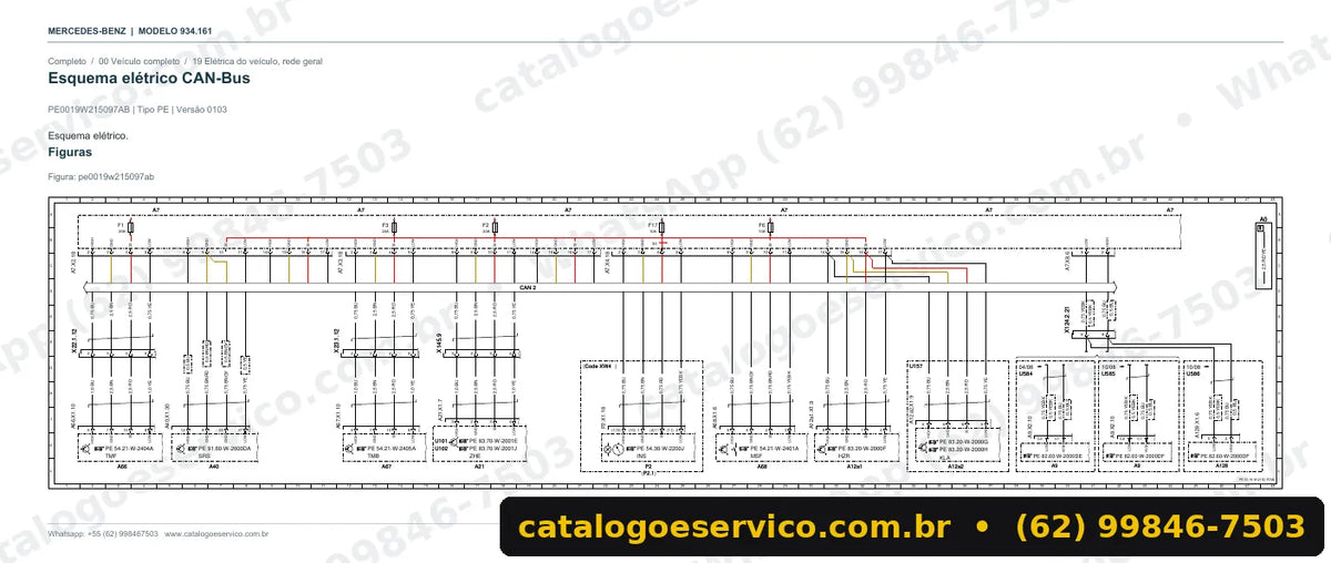 Página de esquema elétrico do manual Mercedes-Benz Actros 3353 S
