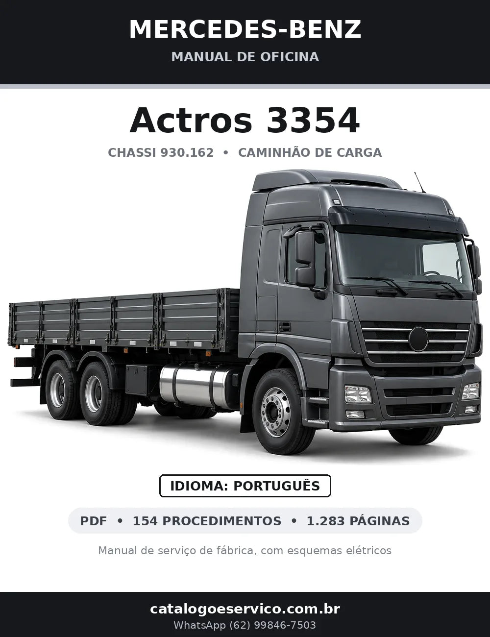 Capa do manual de oficina Mercedes-Benz Actros 3354