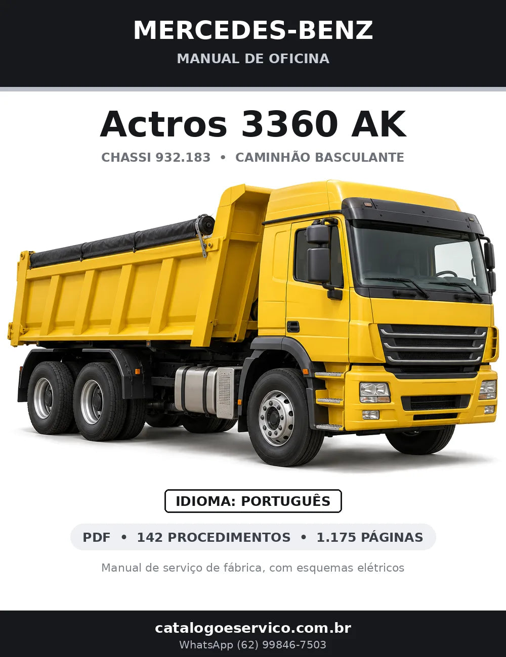 Capa do manual de oficina Mercedes-Benz Actros 3360 AK