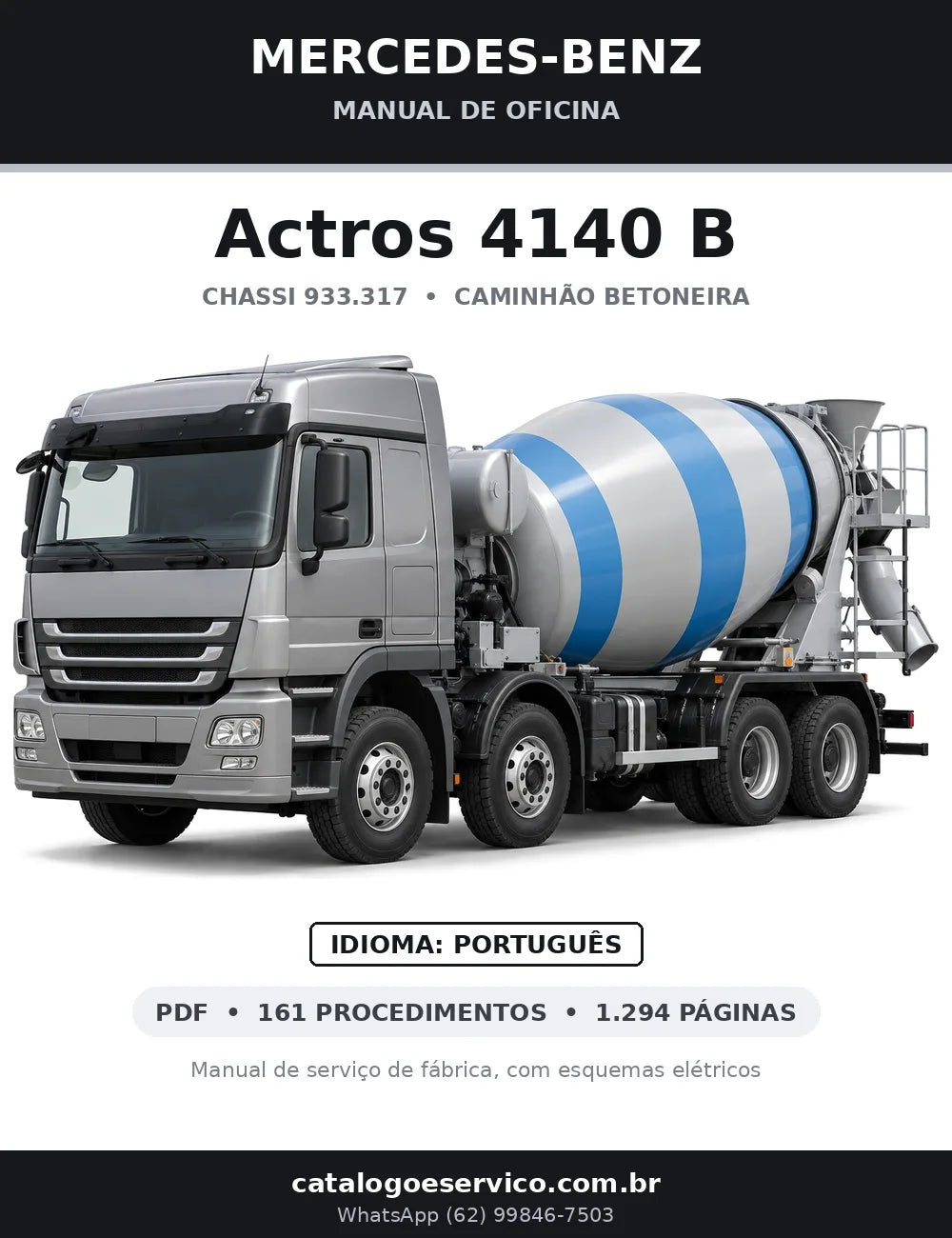 Capa do manual de oficina Mercedes-Benz Actros 4140 B
