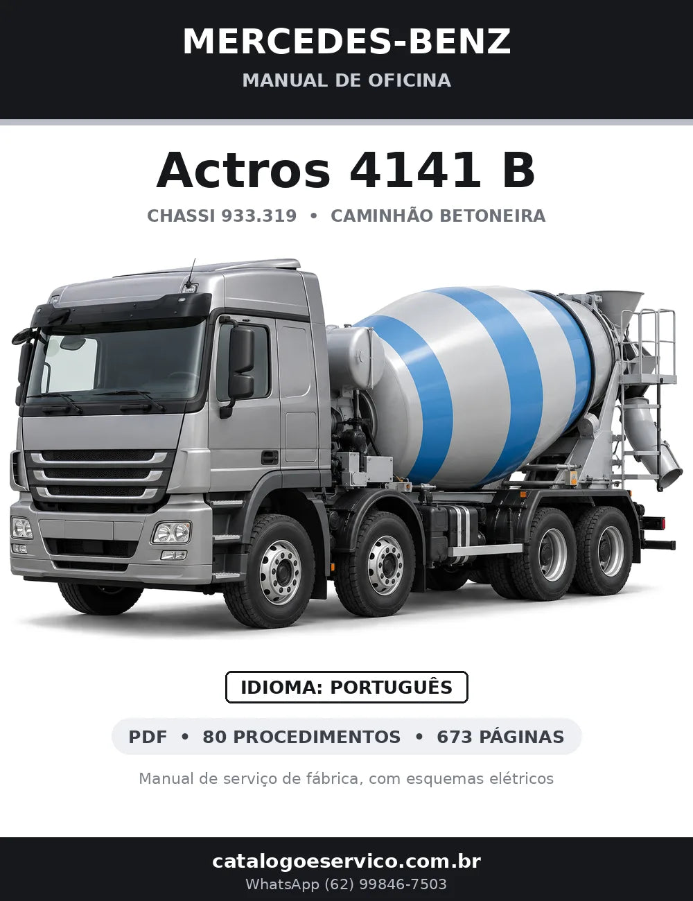 Capa do manual de oficina Mercedes-Benz Actros 4141 B