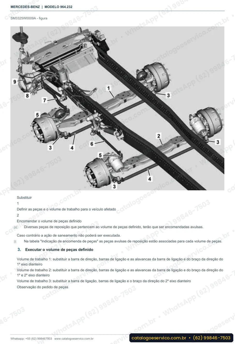 Página de procedimento do manual de oficina Mercedes-Benz Actros 4142 AK