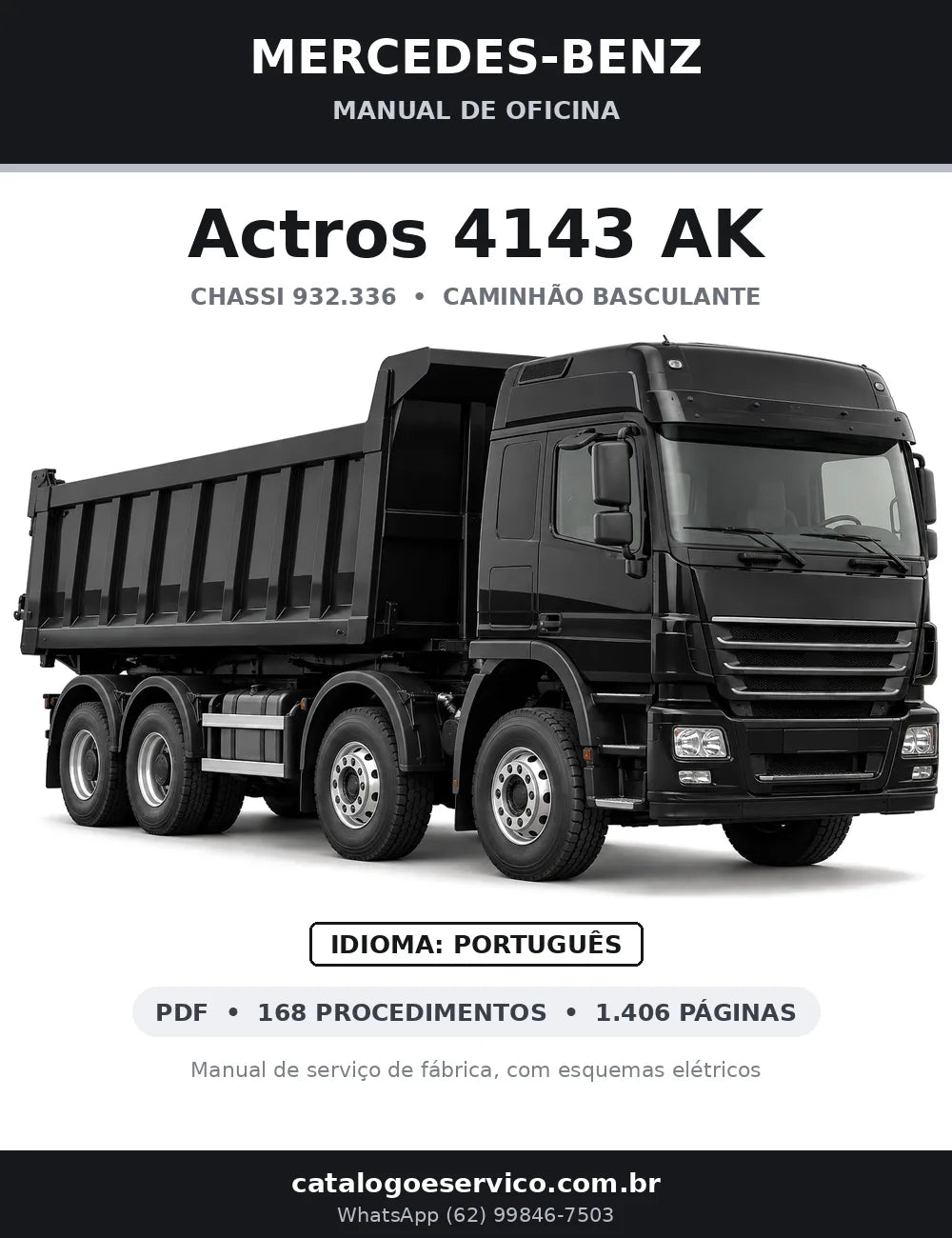 Capa do manual de oficina Mercedes-Benz Actros 4143 AK