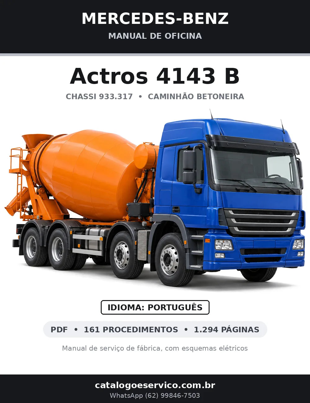 Capa do manual de oficina Mercedes-Benz Actros 4143 B
