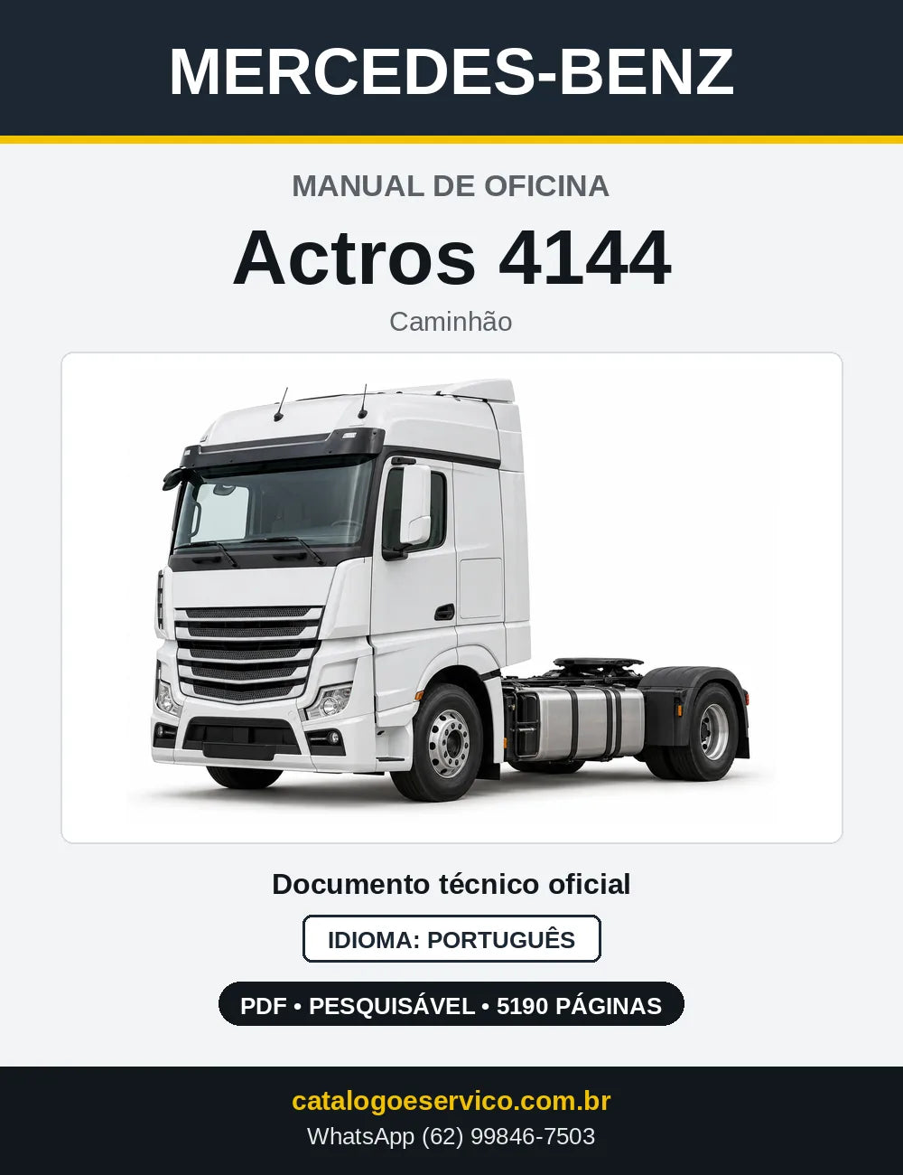 Capa do manual de oficina Mercedes-Benz Actros 4144