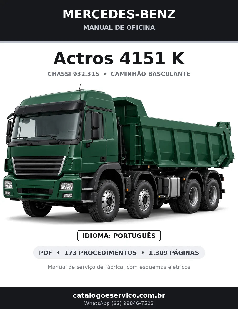 Capa do manual de oficina Mercedes-Benz Actros 4151 K
