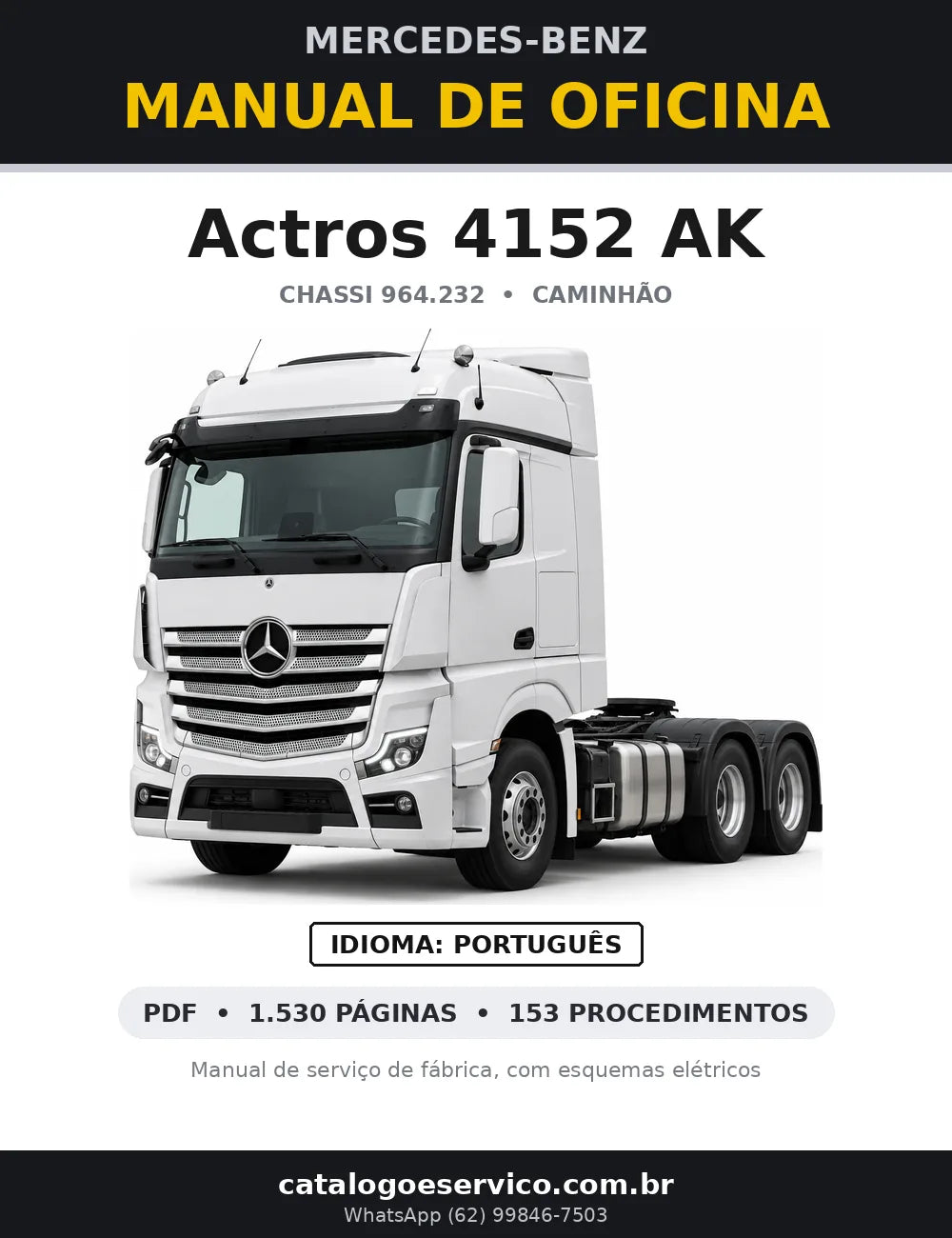 Capa do manual de oficina Mercedes-Benz Actros 4152 AK