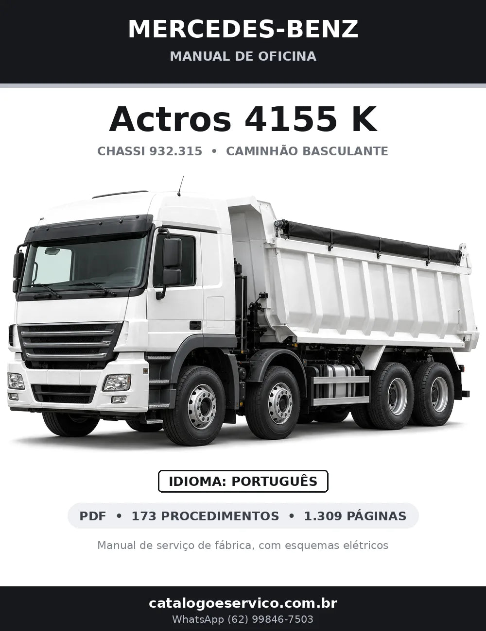 Capa do manual de oficina Mercedes-Benz Actros 4155 K