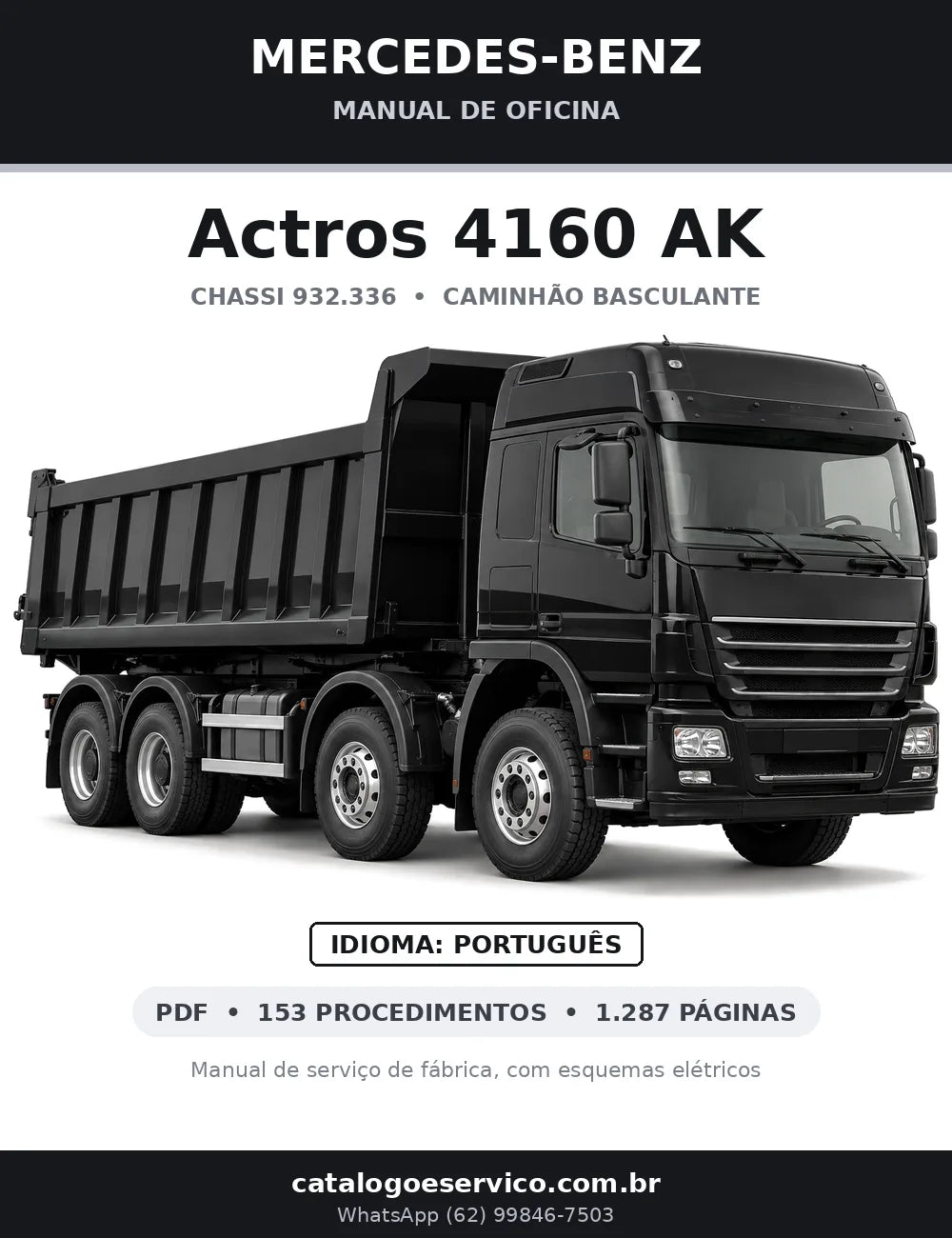 Capa do manual de oficina Mercedes-Benz Actros 4160 AK
