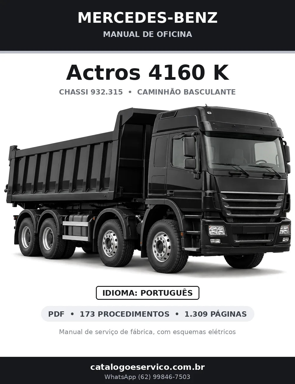 Capa do manual de oficina Mercedes-Benz Actros 4160 K