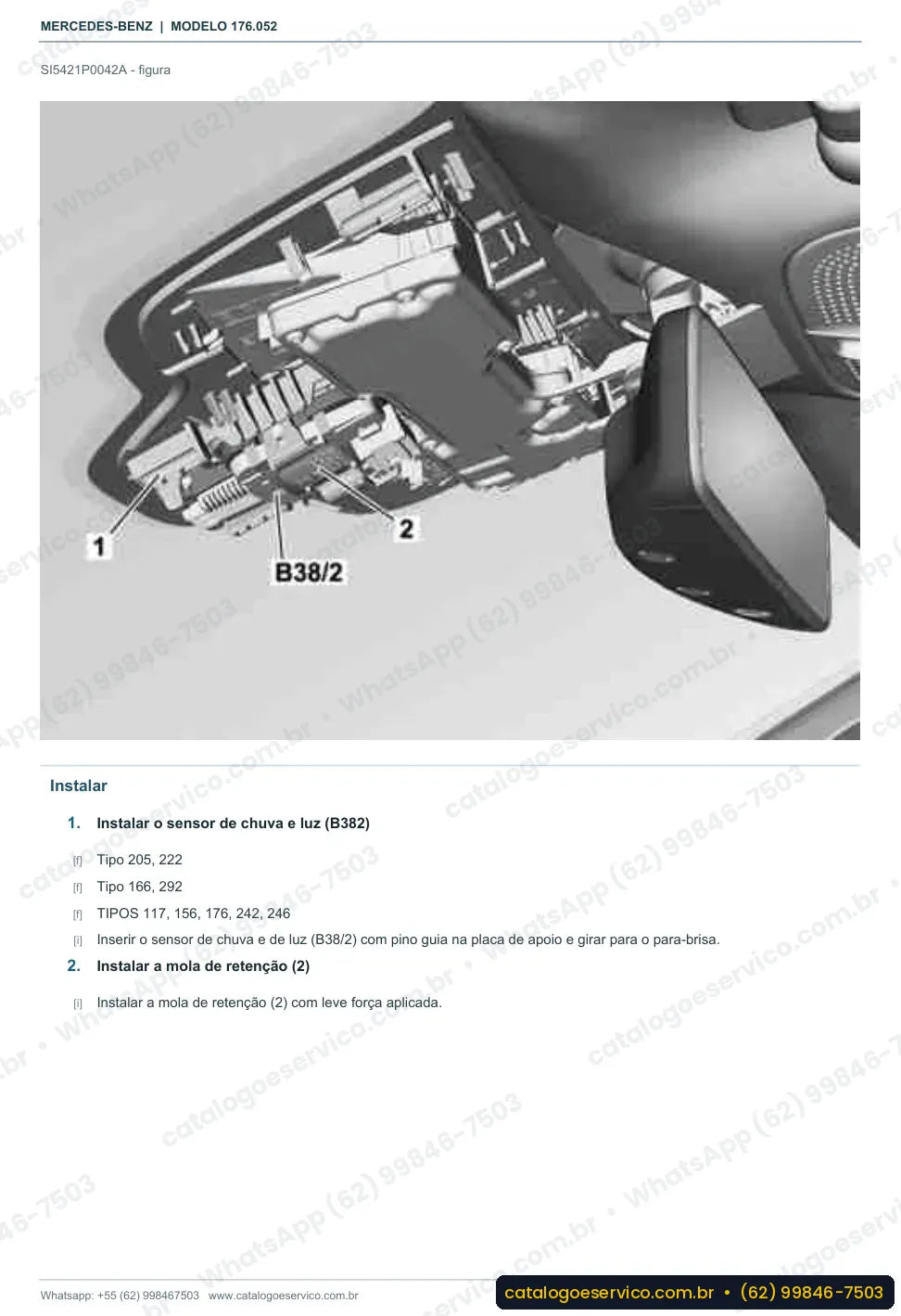 Página de procedimento do manual de oficina Mercedes-Benz AMG A 45 (W176)