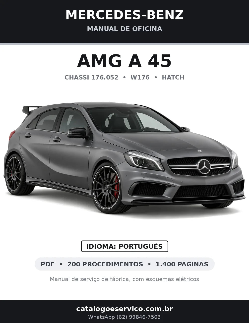 Capa do manual de oficina Mercedes-Benz AMG A 45 (W176)