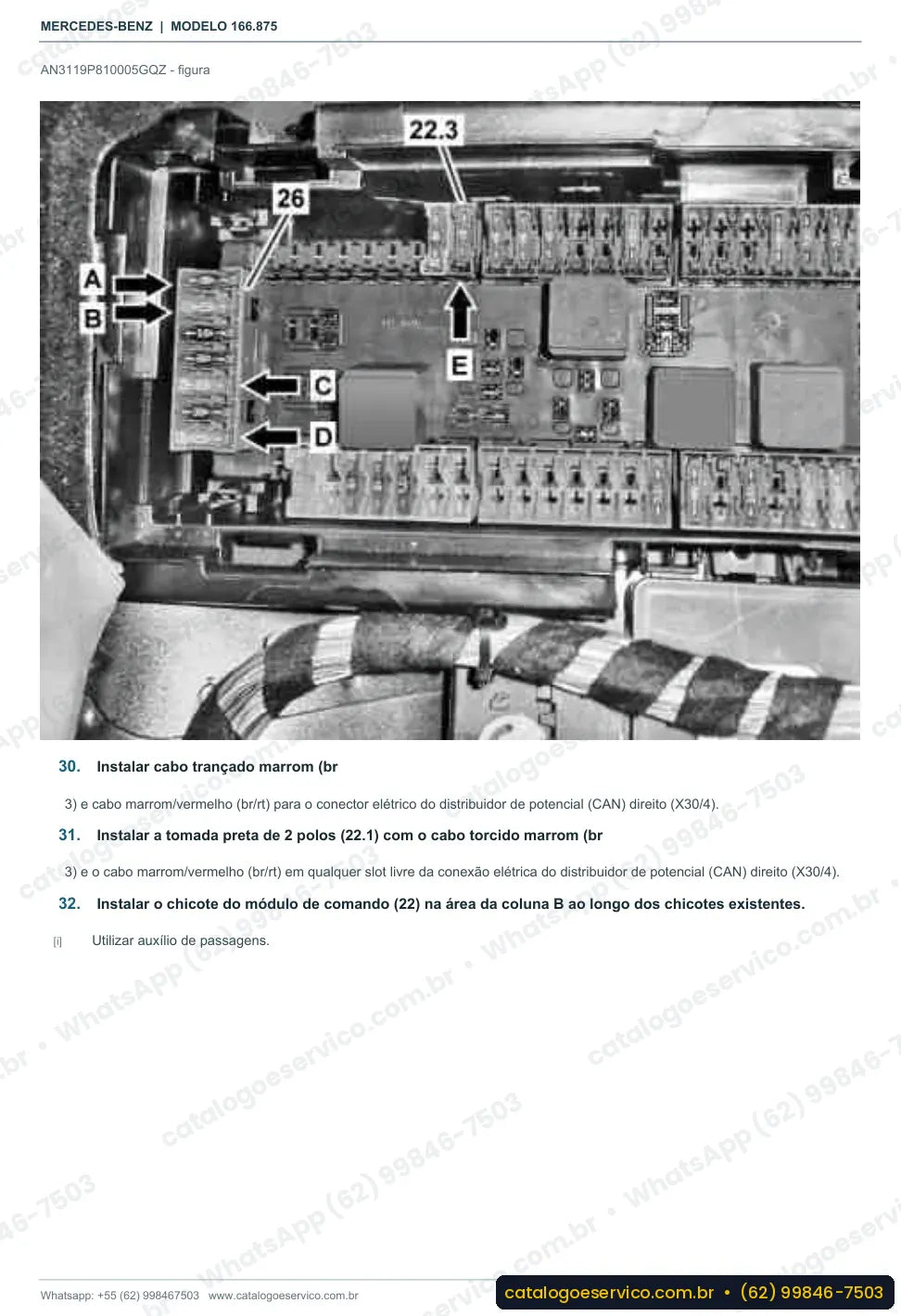 Página de procedimento do manual de oficina Mercedes-Benz AMG GLS 63 4MATIC (X166)