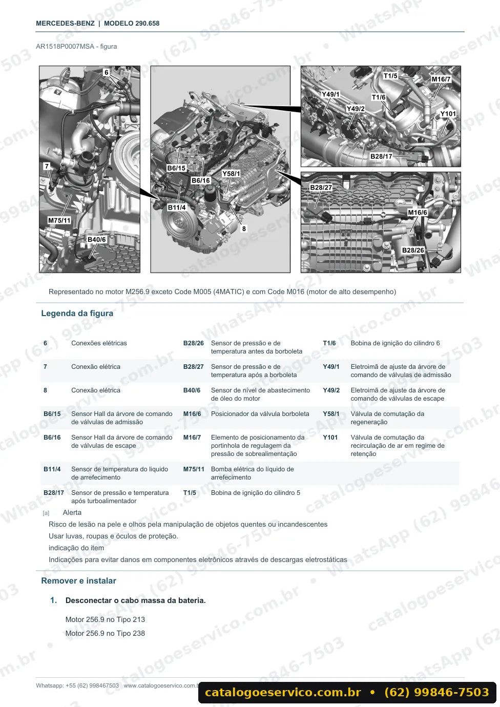 Página de procedimento do manual de oficina Mercedes-Benz AMG GT 43 / 50 4 portas (X290)