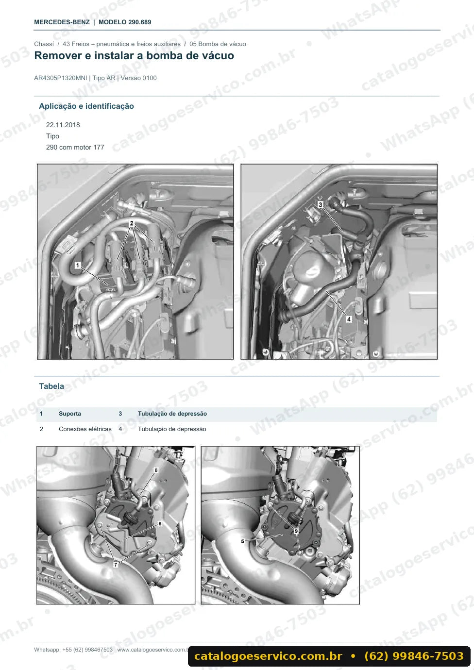 Página de procedimento do manual de oficina Mercedes-Benz AMG GT 63 S 4 portas (X290)