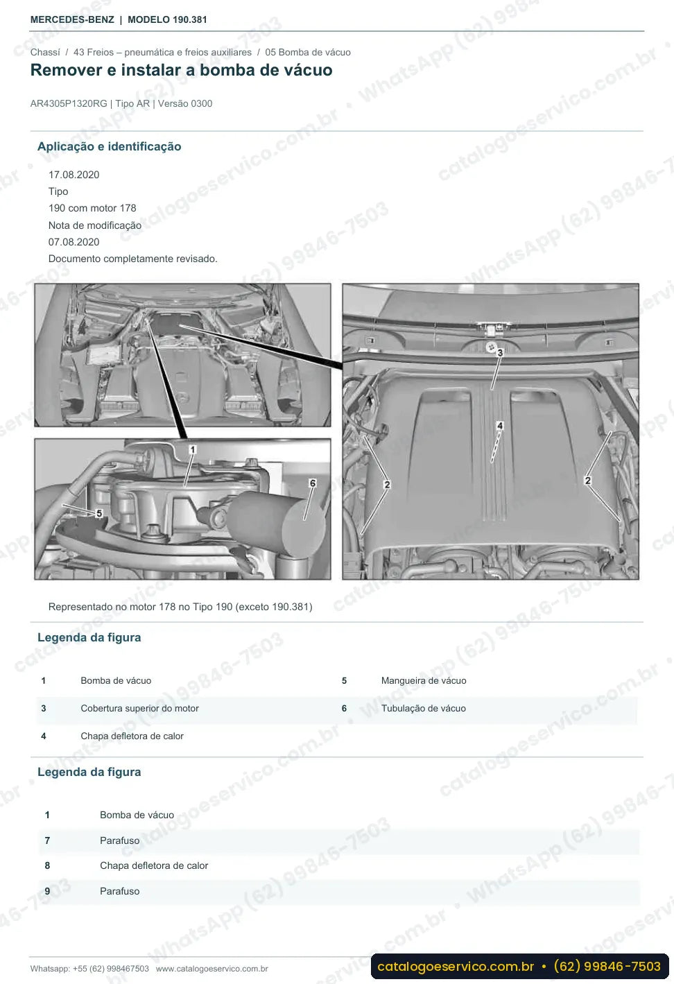 Página de procedimento do manual de oficina Mercedes-Benz AMG GT Black Series (C190)