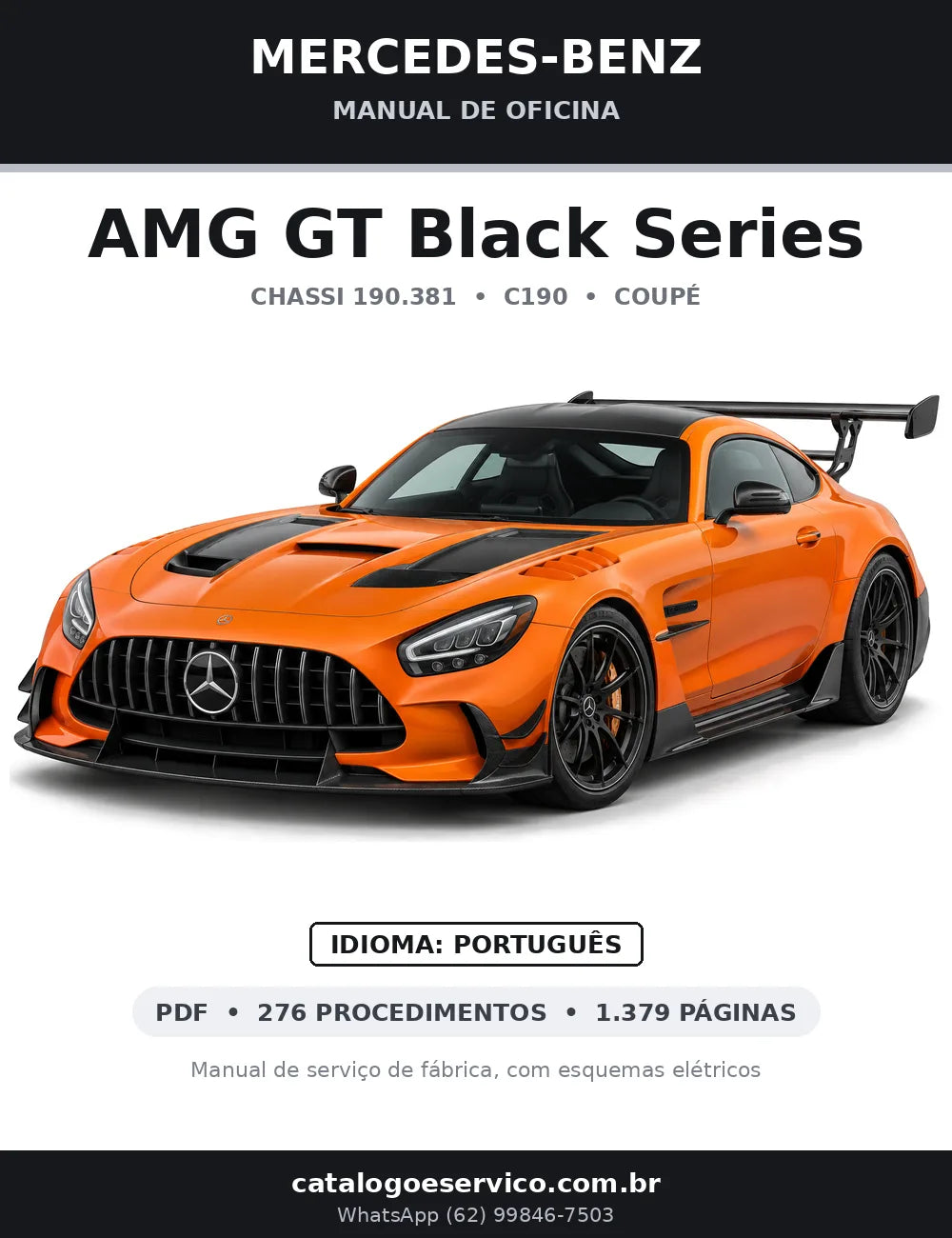 Capa do manual de oficina Mercedes-Benz AMG GT Black Series (C190)