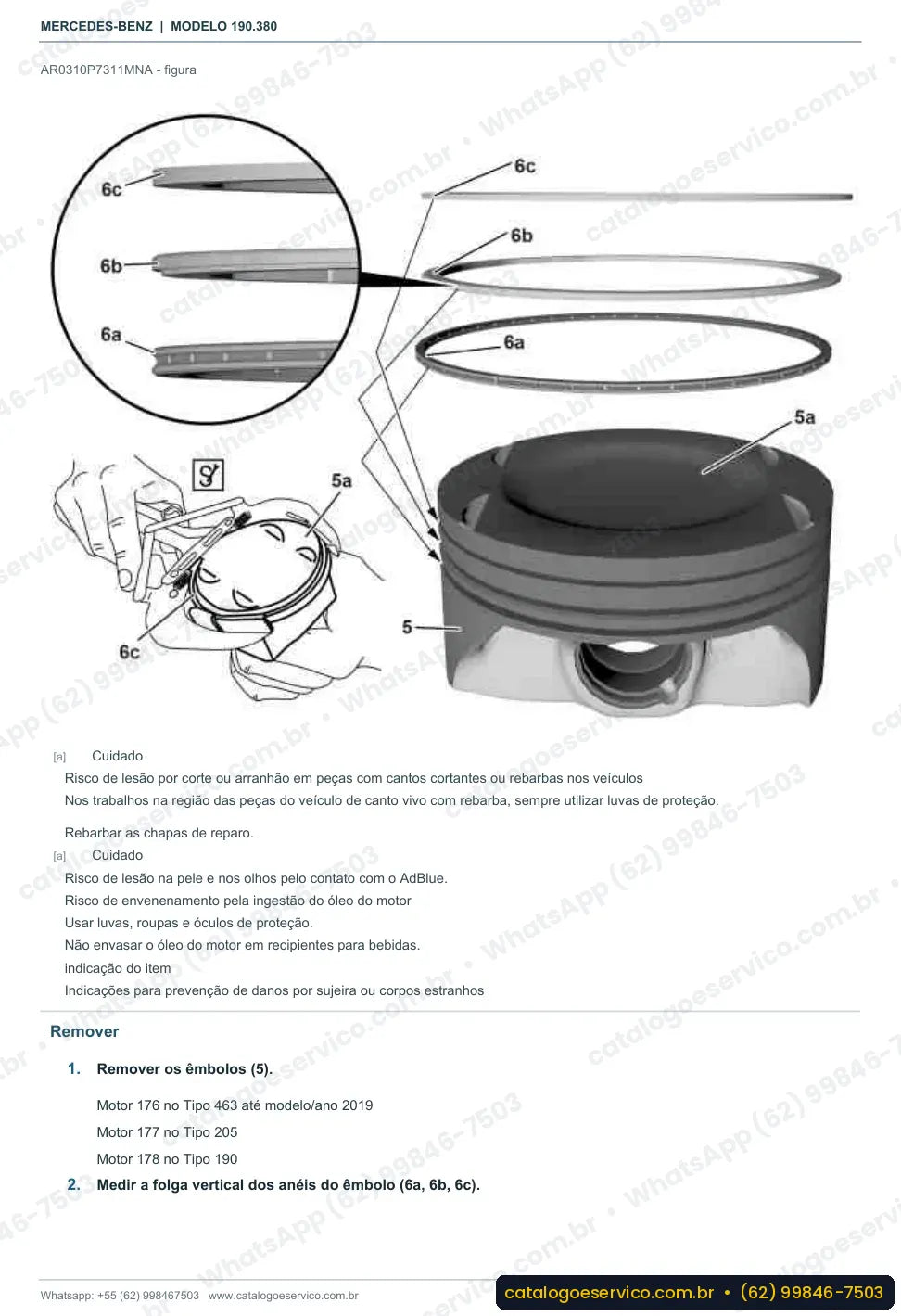 Página de procedimento do manual de oficina Mercedes-Benz AMG GT C (C190)