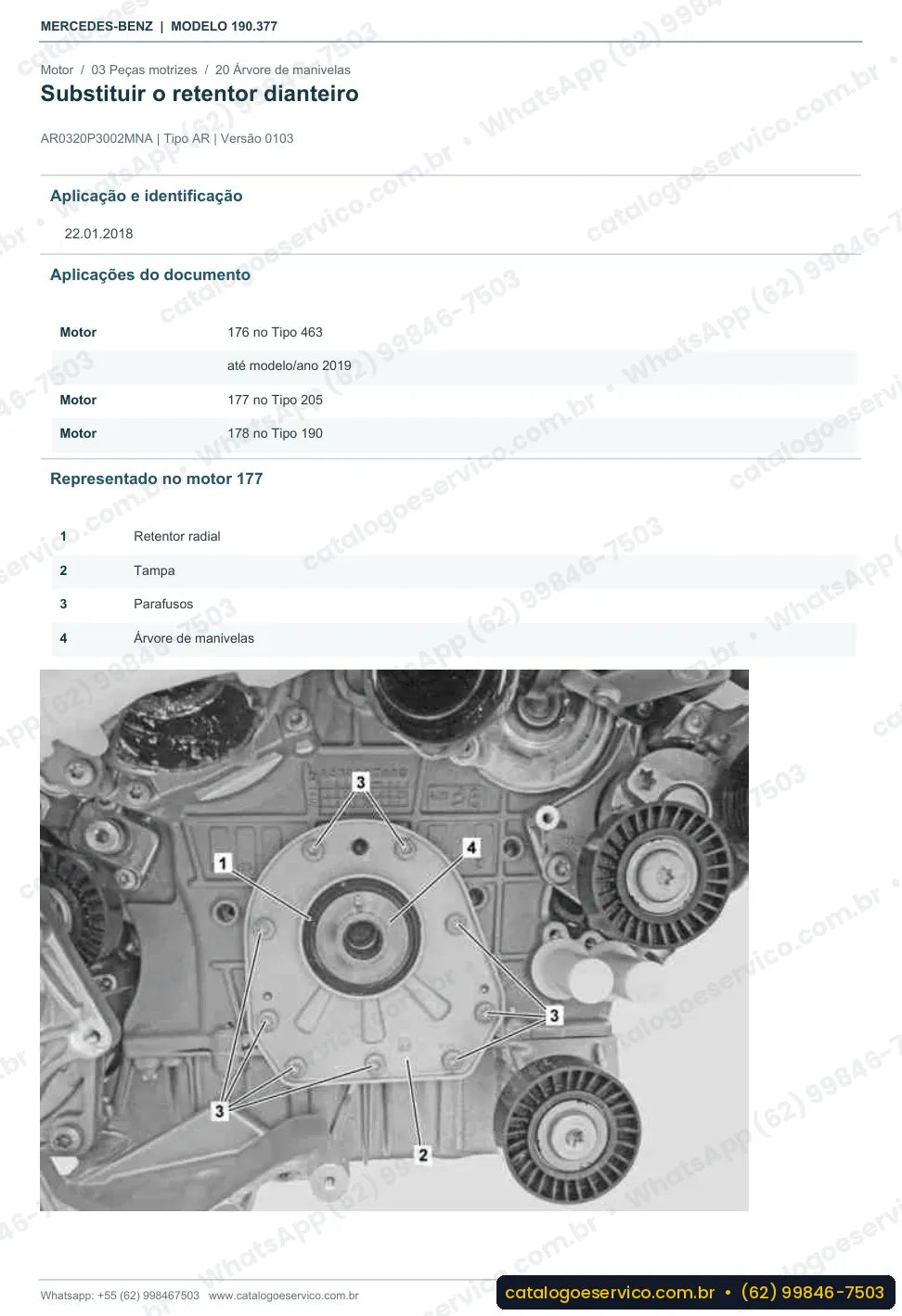 Página de procedimento do manual de oficina Mercedes-Benz AMG GT (C190)