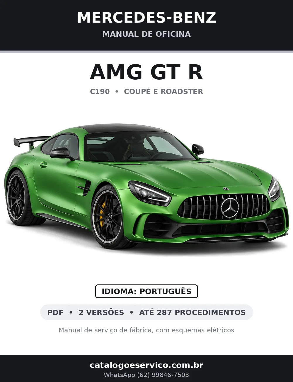 Capa do manual de oficina Mercedes-Benz AMG GT R (C190)