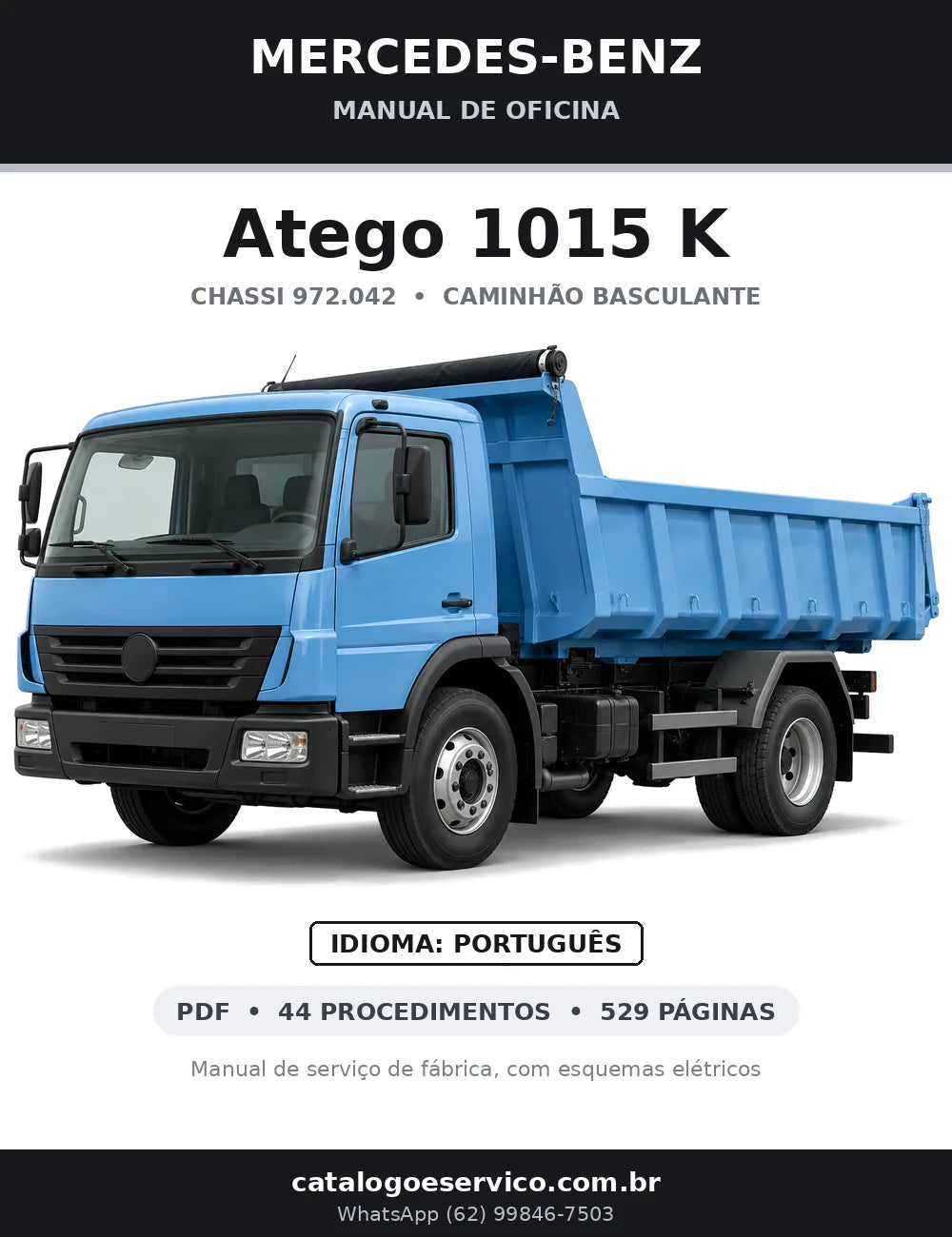 Capa do manual de oficina Mercedes-Benz Atego 1015 K