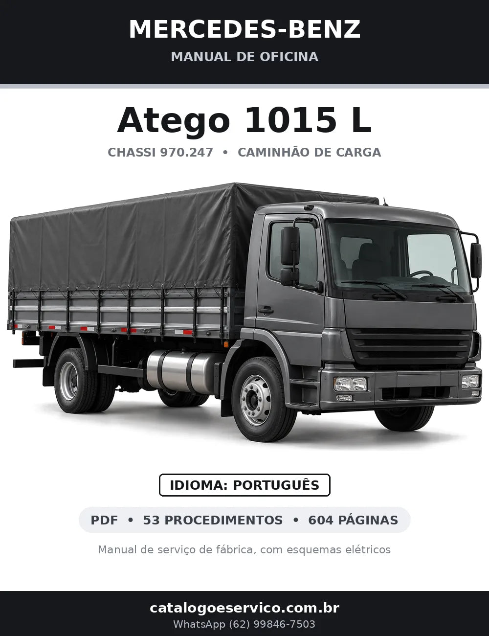 Capa do manual de oficina Mercedes-Benz Atego 1015 L